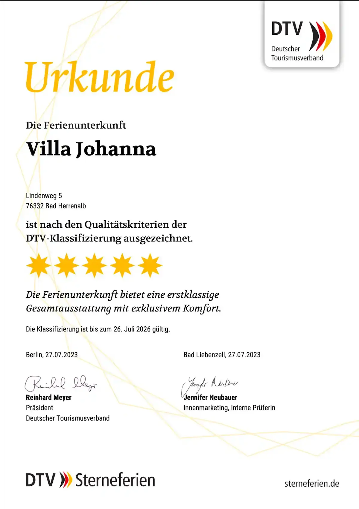 Wir feiern 125 Jahre Villa Johanna 1900-2025 mit unserer neuen Außensauna